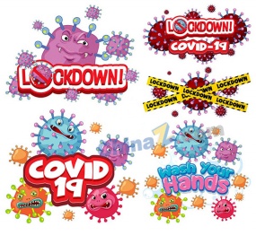 卡通新冠病毒矢量素材